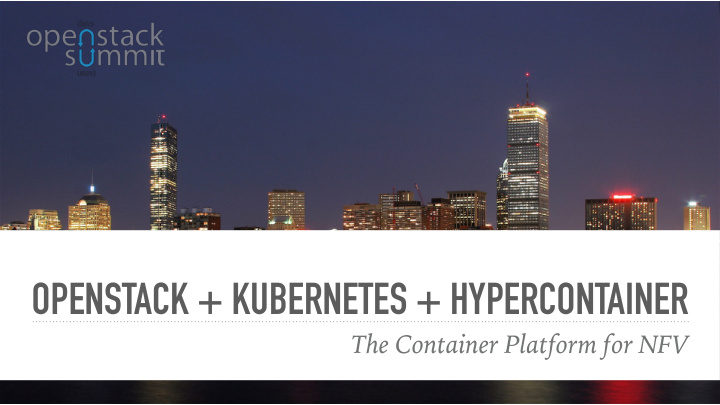 openstack kubernetes hypercontainer