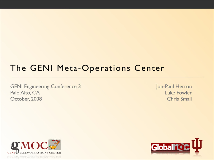 the geni meta operations center