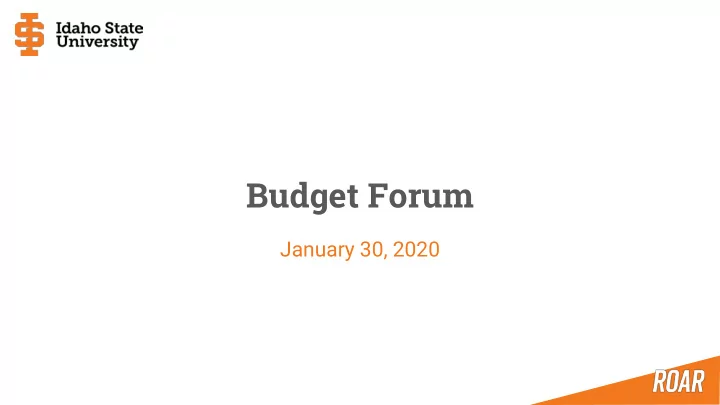 budget forum
