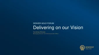 Delivering on our Vision  Sandeep Biswas  Managing Director and Chief Executive Officer  Disclaimer