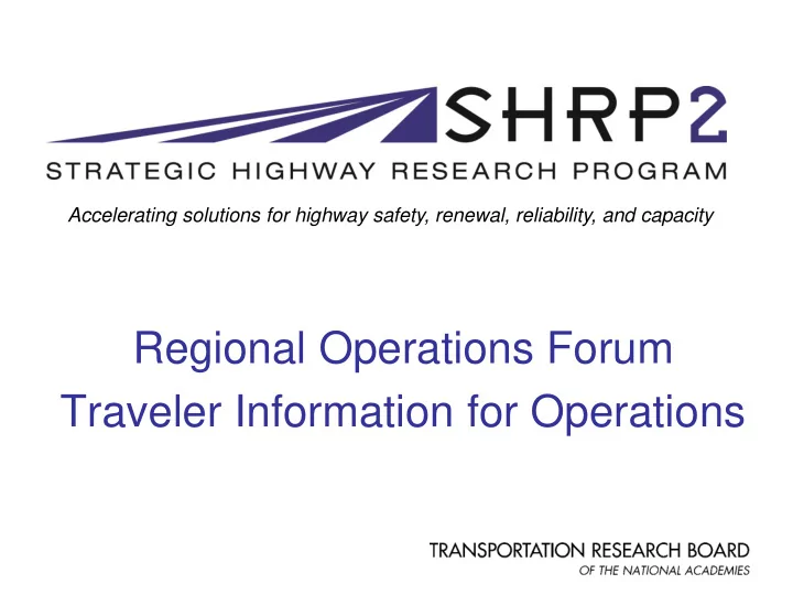 regional operations forum