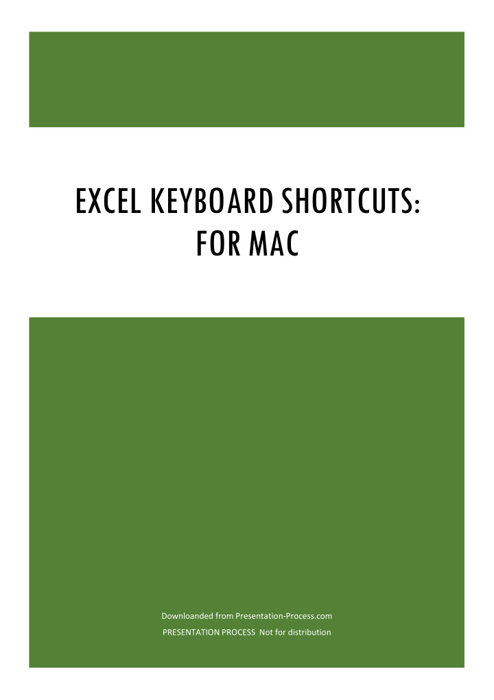excel keyboard shortcuts for mac