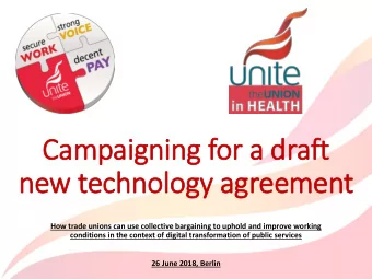 new technology agreement  How trade unions can use collective bargaining to uphold and improve