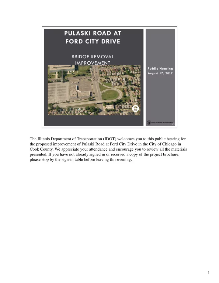 the illinois department of transportation idot welcomes