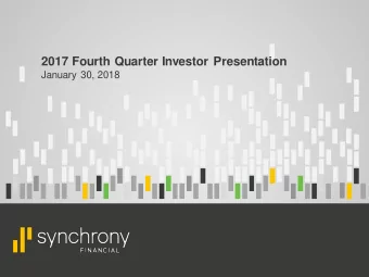 2017 Fourth Quarter Investor Presentation  January 30, 2018  Disclaimers  Cautionary Statement