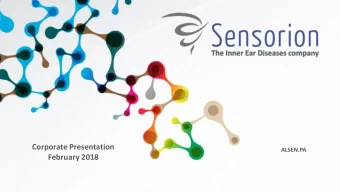 Corporate Presentation  ALSEN.PA  February 2018  Disclaimer  This document has been prepared by