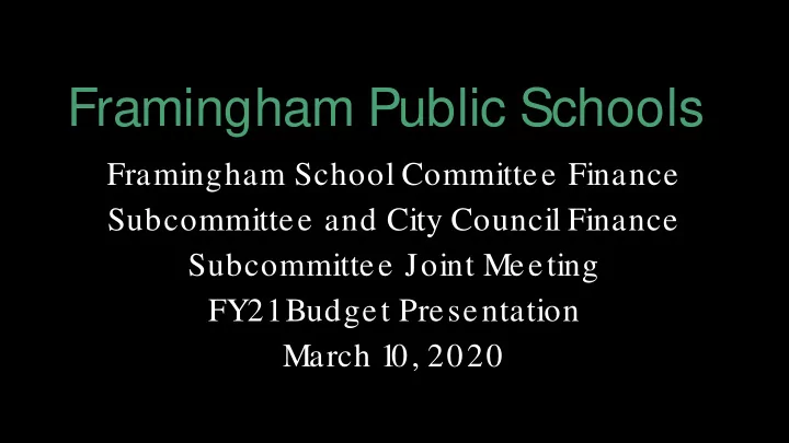 framingham public schools