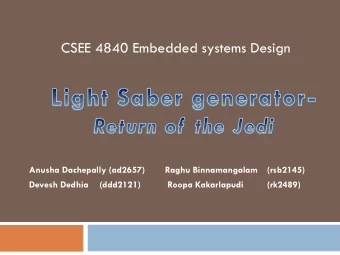 CSEE 4840 Embedded systems Design  Anusha Dachepally (ad2657)  Raghu Binnamangalam (rsb2145)