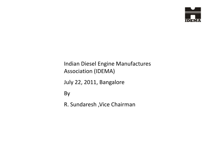 indian diesel engine manufactures association idema july