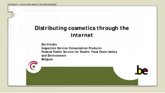 internet  Els Vrindts  Inspection Service Consumption Products  Federal Public Service for Health,