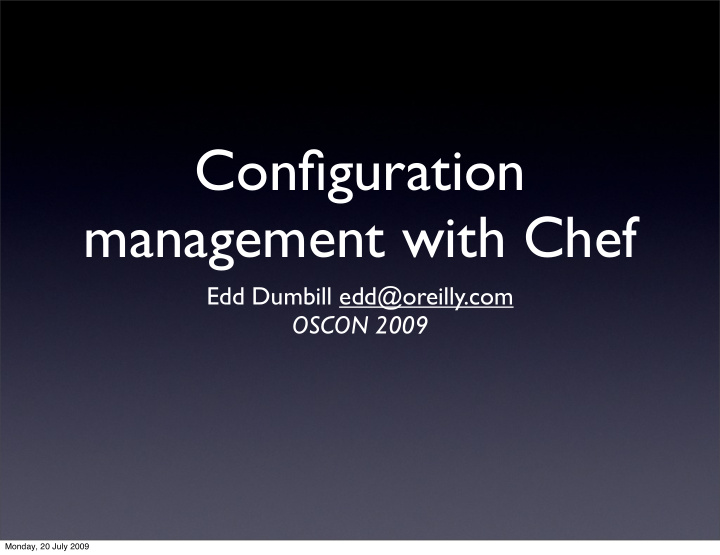 configuration management with chef