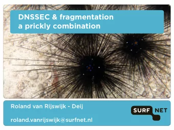 DNSSEC &amp; fragmentation  a prickly combination  Roland van Rijswijk - Deij