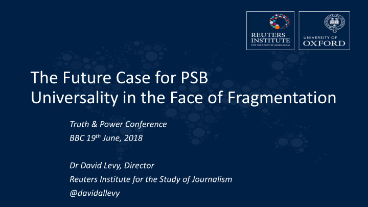 the future case for psb universality in the face of