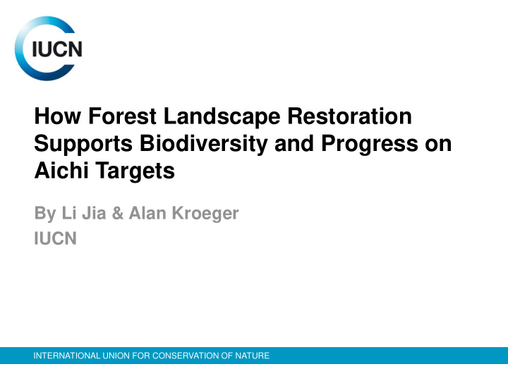 how forest landscape restoration supports biodiversity