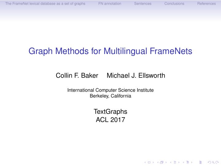 graph methods for multilingual framenets
