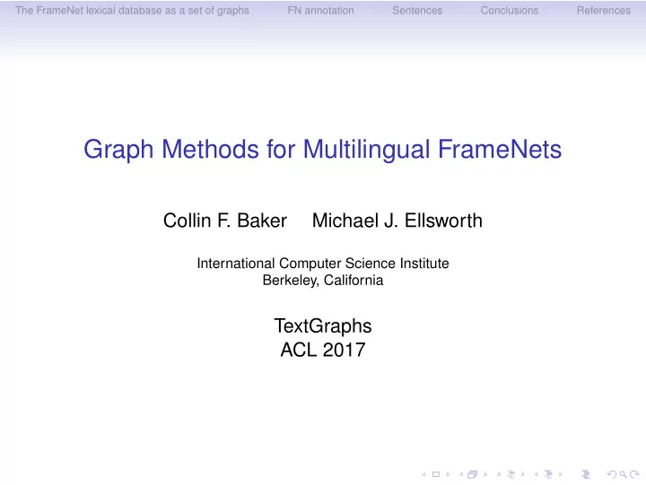 graph methods for multilingual framenets