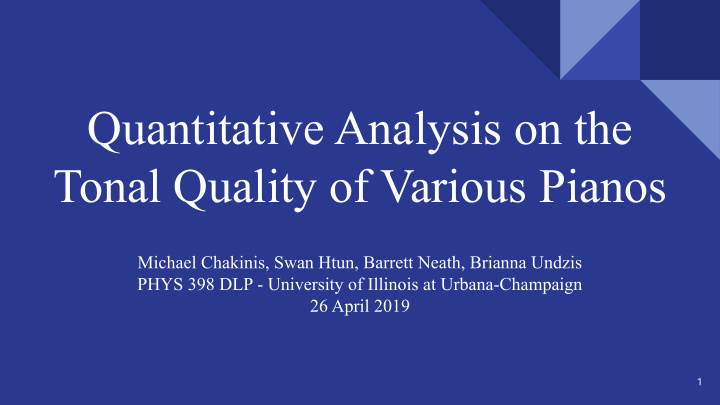quantitative analysis on the tonal quality of various
