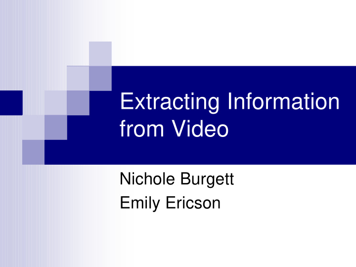 extracting information from video