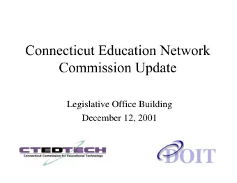 Legislative Office Building  December 12, 2001   Database status &amp; evolution to web presence