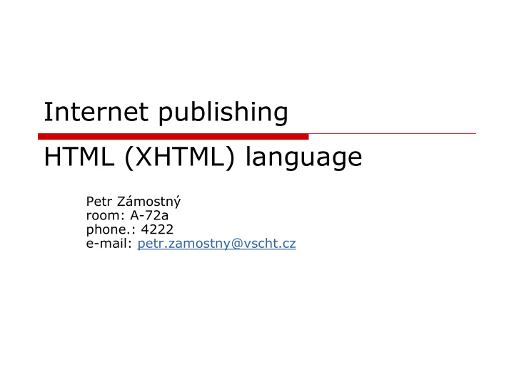 internet publishing html xhtml language