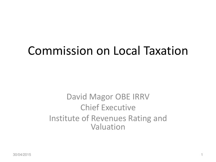 commission on local taxation