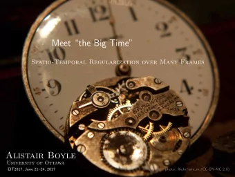 Meet the Big Time  Spatio-Temporal Regularization over Many Frames  Alistair Boyle