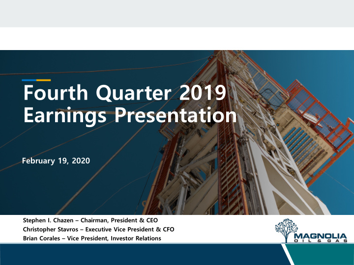 fourth quarter 2019 earnings presentation