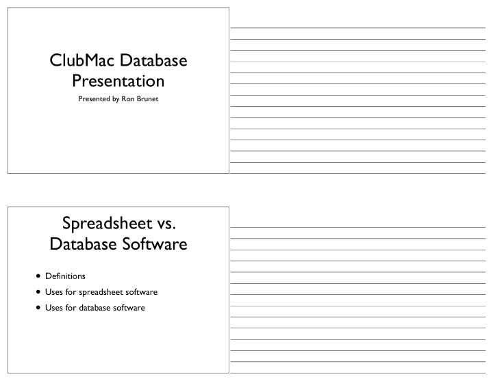 clubmac database presentation