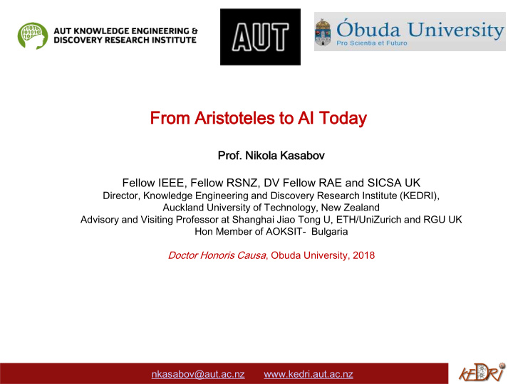 fr from om aristoteles to a o ai today today