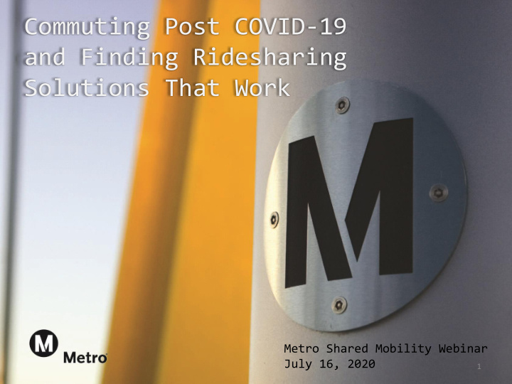 commuting post covid 19 and finding ridesharing solutions