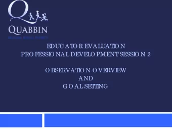 EDUC AT  O R EVALUAT  I  O N  PRO FESSI  O NAL DEVELO PMENT  SESSI  O N 2  O BSERVAT  I  O N O