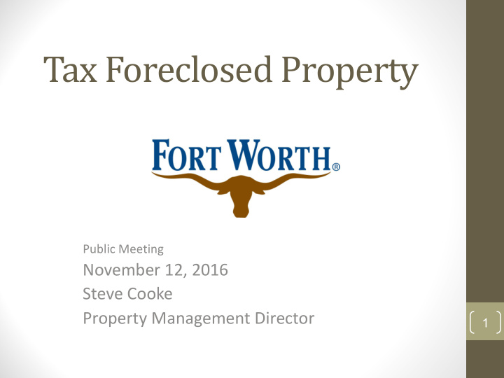tax foreclosed property