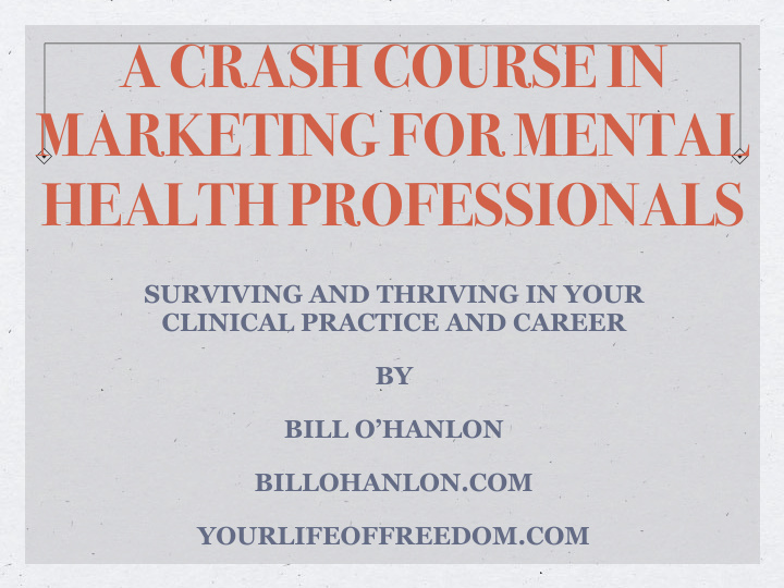 a crash course in marketing for mental health