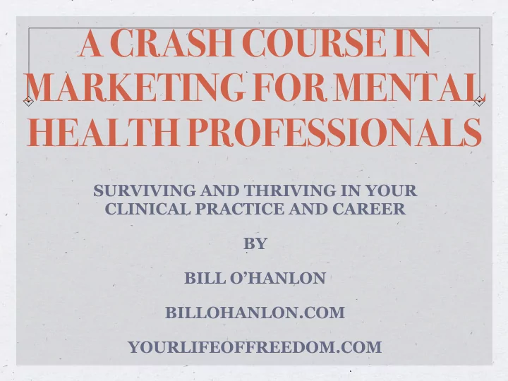 a crash course in marketing for mental health