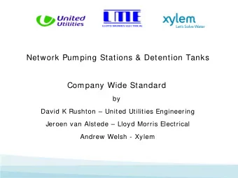 Network Pumping Stations &amp; Detention Tanks  Company Wide Standard  by  David K Rushton