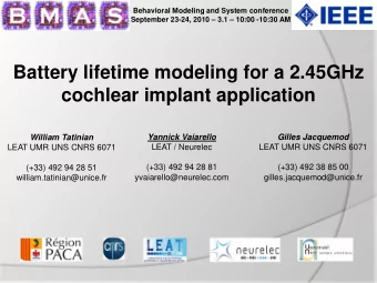Battery lifetime modeling for a 2.45GHz  cochlear implant application  Yannick Vaiarello  Gilles