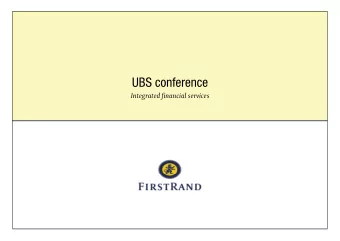 UBS conference  Integrated financial services  2  Integrated financial services  Matching demand