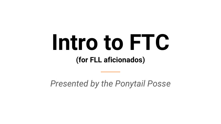 intro to ftc