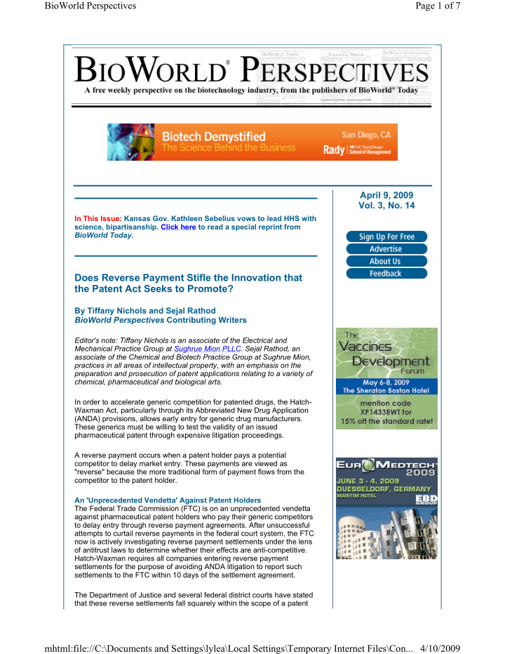 bioworld perspectives page 1 of 7