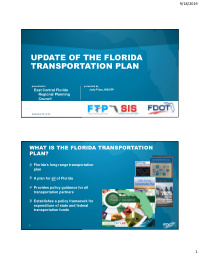 update of the florida transportation plan