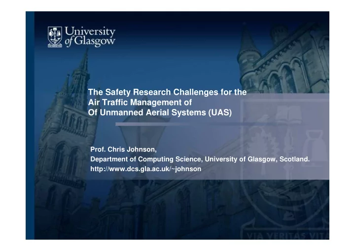 the safety research challenges for the air traffic