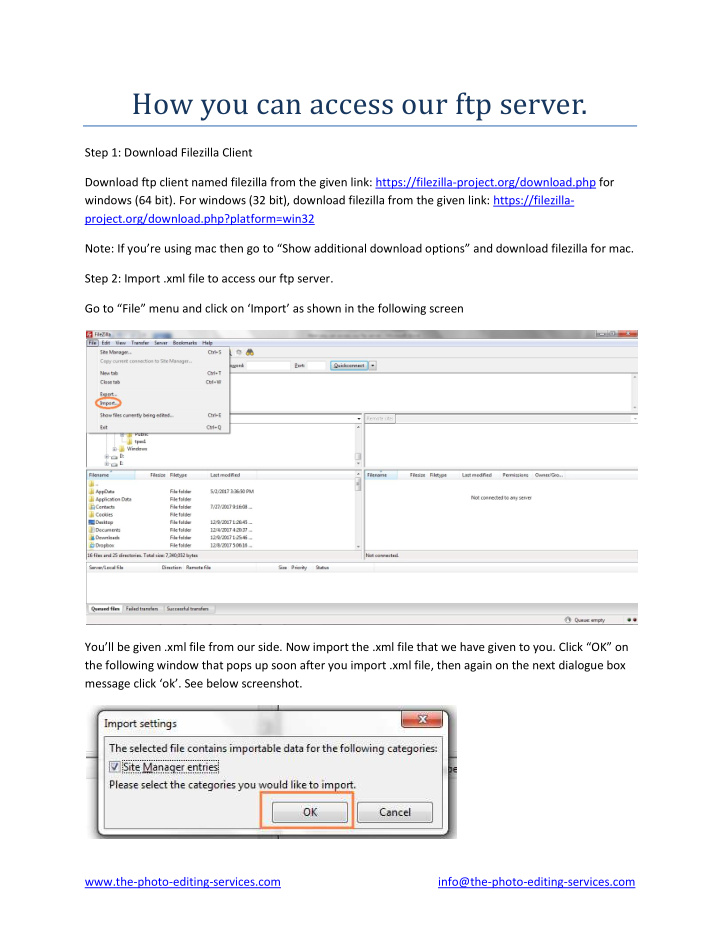 how you can access our ftp server