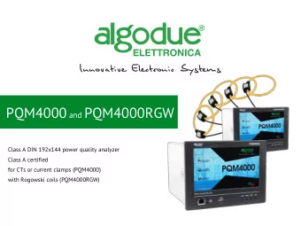 PQM4000 and PQM4000RGW  Class A DIN 192x144 power quality analyzer  Class A certified  for CTs or