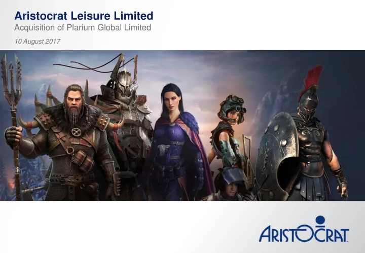 aristocrat leisure limited