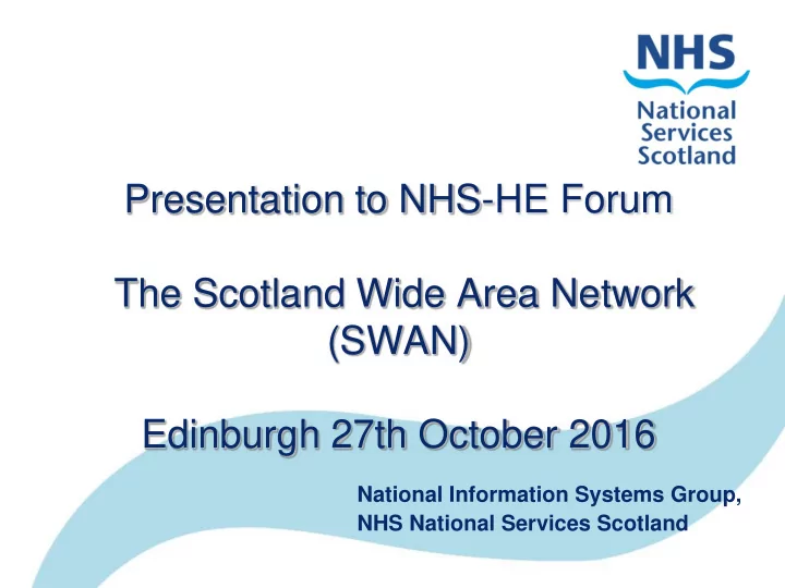 presentation to nhs he forum