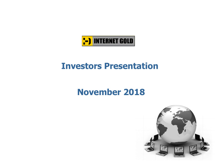 investors presentation november 2018 forward looking