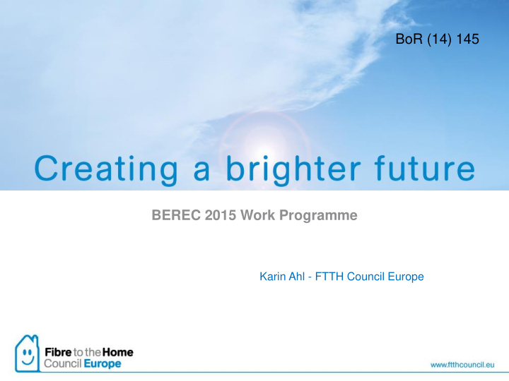 berec 2015 work programme