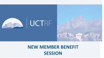 NEW MEMBER BENEFIT  SESSION  AGENDA  Structure  Management  Membership  DPA &amp; CoE