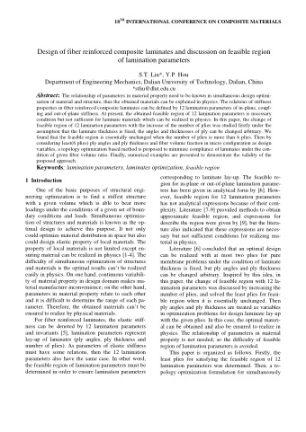 Design of fiber reinforced composite laminates and discussion on feasible region  of lamination