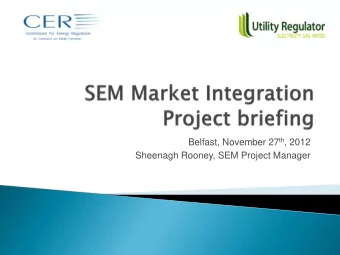 Belfast, November 27 th , 2012  Sheenagh Rooney, SEM Project Manager  Developments since